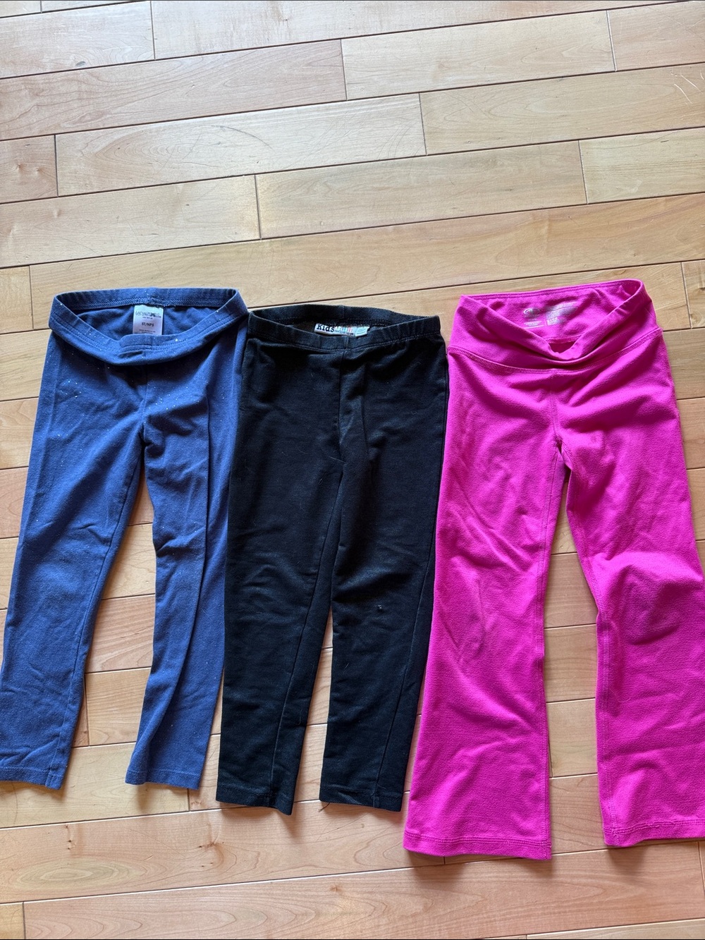 Girls Stretch Leggings bundle - Pink, Black & Navy